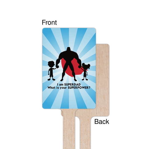 Super Dad Wooden 6.25" Stir Stick - Rectangular - Single - Front & Back