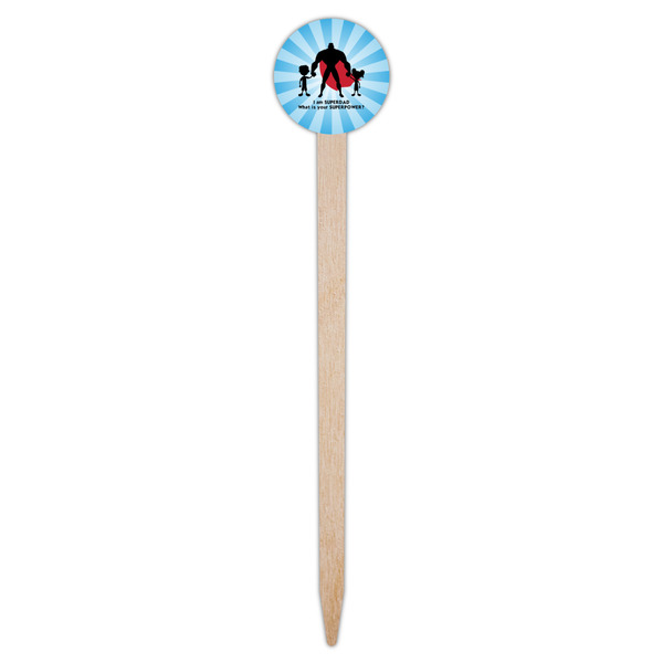 Super Dad Wooden 6" Food Pick - Round - Single Pick