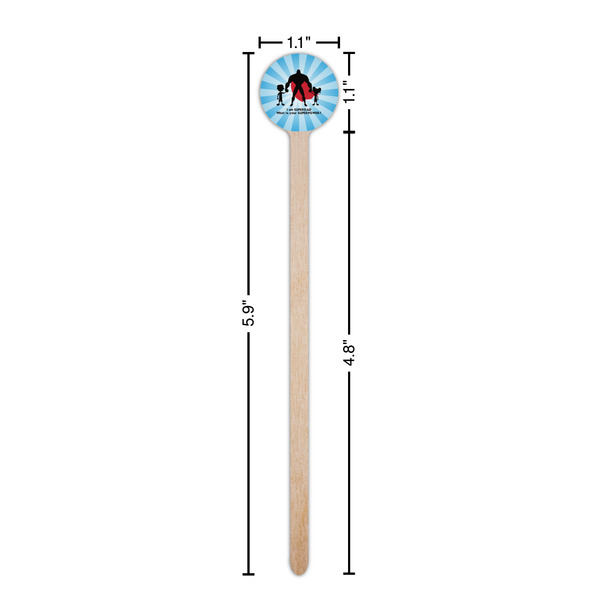 Super Dad Wooden 6" Stir Stick - Round - Dimensions