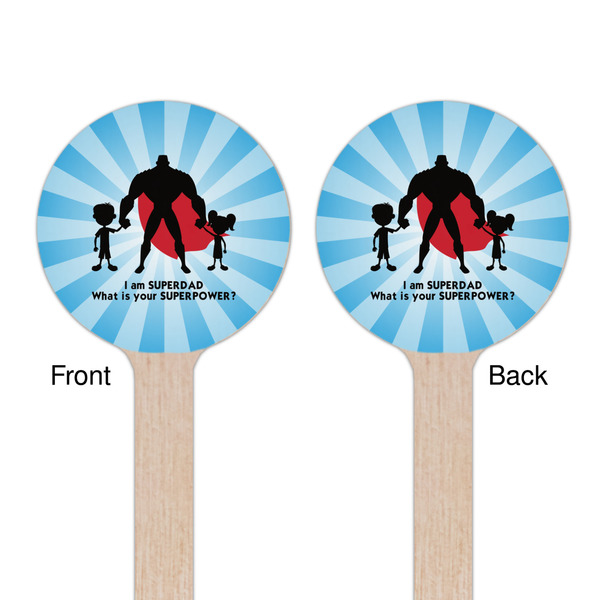 Super Dad Wooden 7.5" Stir Stick - Round - Double Sided - Front & Back