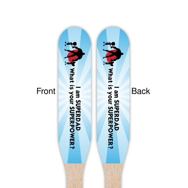 Super Dad Wooden Food Pick - Paddle - Double Sided - Front & Back