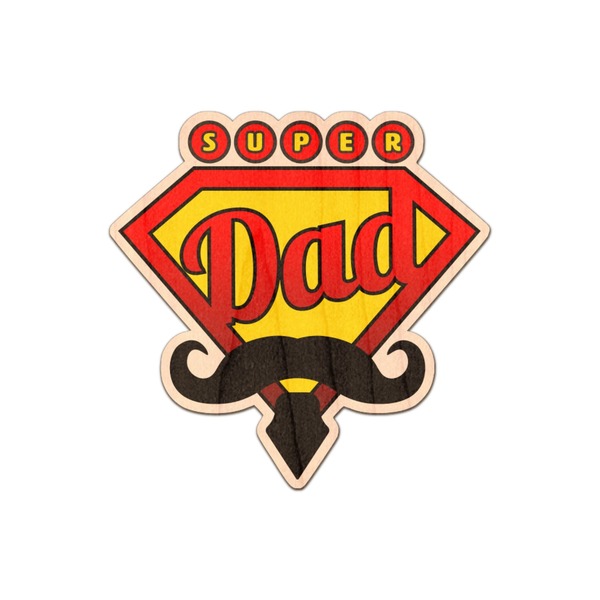 Custom Super Dad Genuine Maple or Cherry Wood Sticker