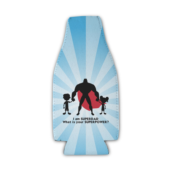 Custom Super Dad Zipper Bottle Cooler