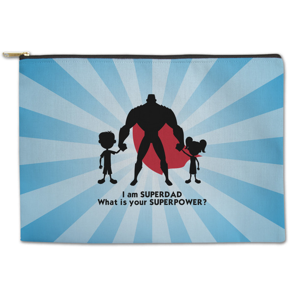 Custom Super Dad Zipper Pouch - Large - 12.5"x8.5"