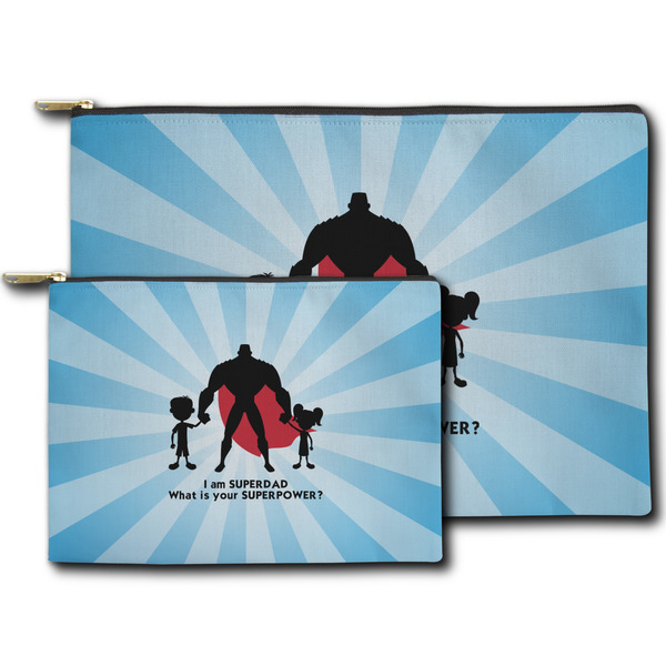 Super Dad Zippered Pouches - Size Comparison
