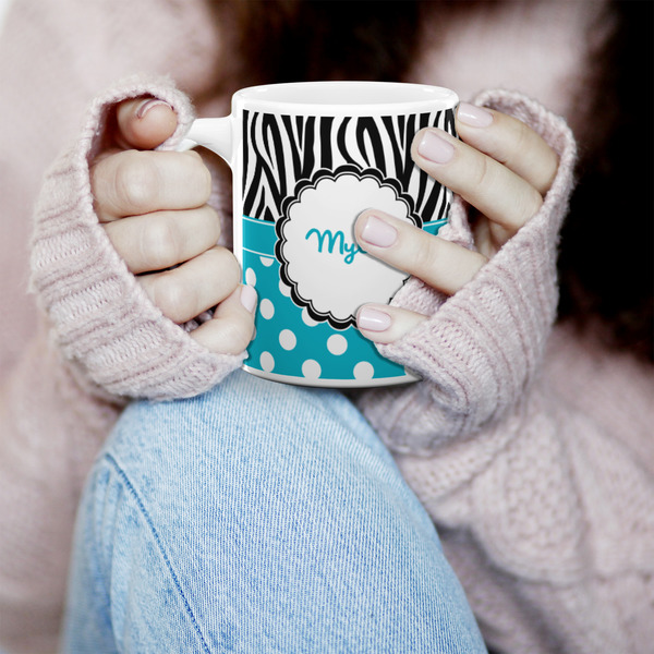Dots & Zebra 11oz Coffee Mug - LIFESTYLE