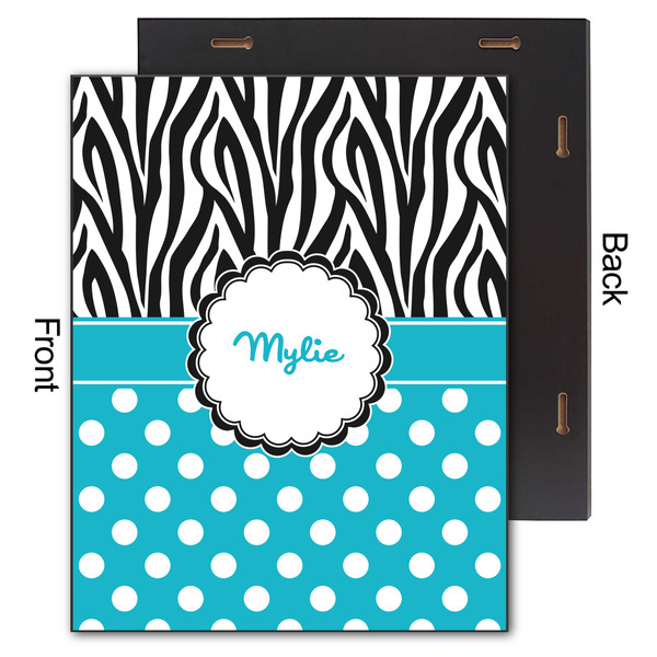 Dots & Zebra 11x14 Wood Print - Front & Back View