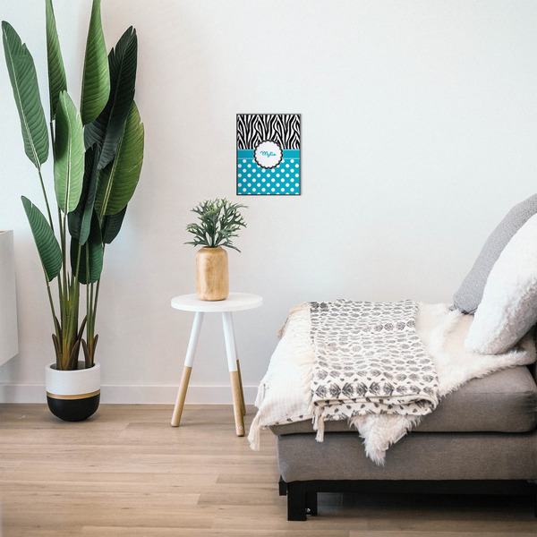 Dots & Zebra 11x14 Wood Print - In Context