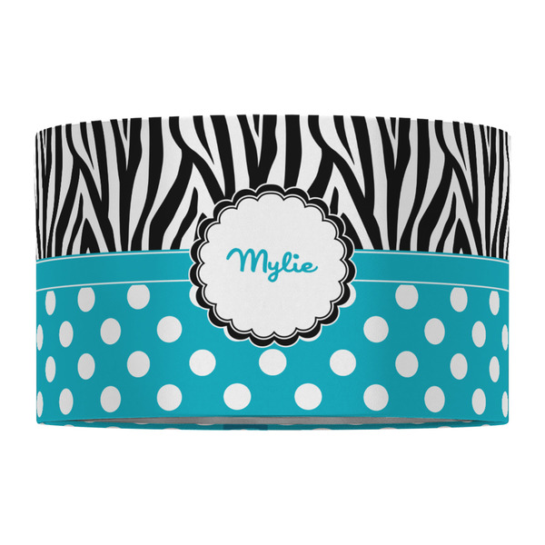 Dots & Zebra 12" Drum Lampshade - FRONT (Fabric)