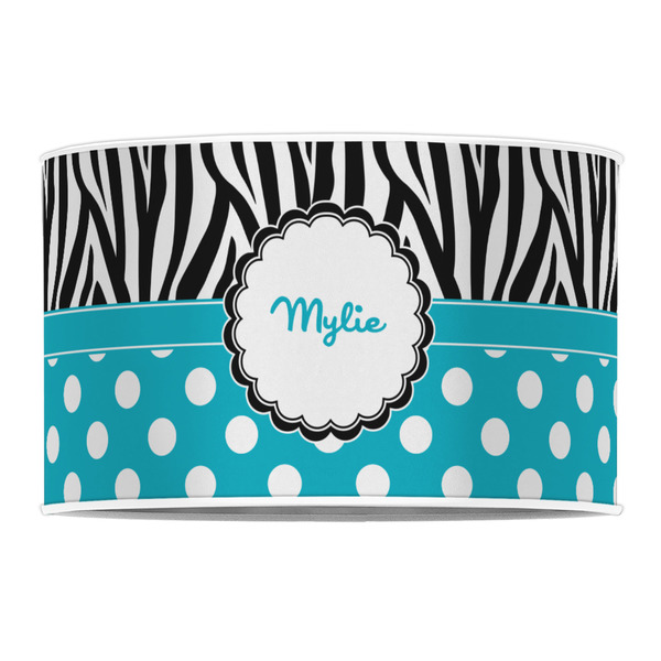 Dots & Zebra 12" Drum Lampshade - FRONT (Poly Film)