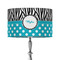 Dots & Zebra 12" Drum Lampshade - ON STAND (Fabric)