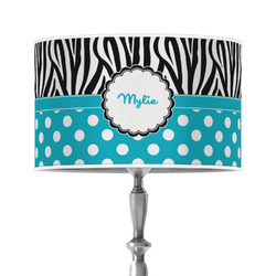 Dots & Zebra 12" Drum Lamp Shade - Poly-film (Personalized)