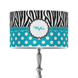 Dots & Zebra 12" Drum Lamp Shade - Poly-film (Personalized)