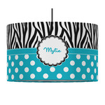 Dots & Zebra 12" Drum Pendant Lamp - Fabric (Personalized)