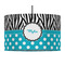 Dots & Zebra 12" Drum Pendant Lamp - Fabric (Personalized)