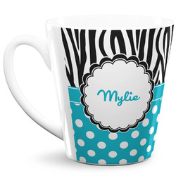 Dots & Zebra 12 Oz Latte Mug (Personalized)