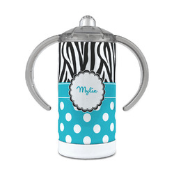 Dots & Zebra 12 oz Stainless Steel Sippy Cup (Personalized)