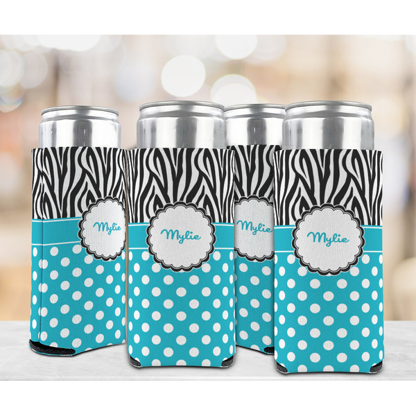 Dots & Zebra 12oz Tall Can Sleeve - Set of 4 - LIFESTYLE