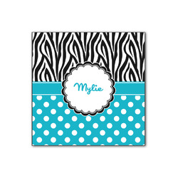 Dots & Zebra Wood Print - 12x12 (Personalized)