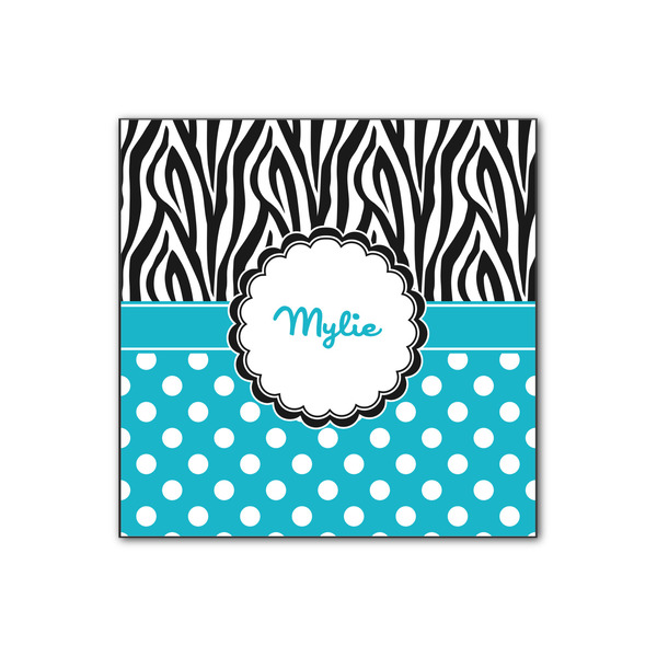 Custom Dots & Zebra Wood Print - 12x12 (Personalized)