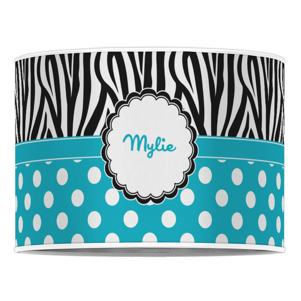 Dots & Zebra 16" Drum Lampshade - FRONT (Poly Film)