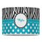 Dots & Zebra 16" Drum Lampshade - FRONT (Poly Film)
