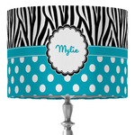 Dots & Zebra 16" Drum Lamp Shade - Fabric (Personalized)