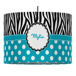 Dots & Zebra 16" Drum Pendant Lamp - Fabric (Personalized)