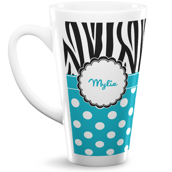 Custom Dots & Zebra Latte Mug (Personalized)