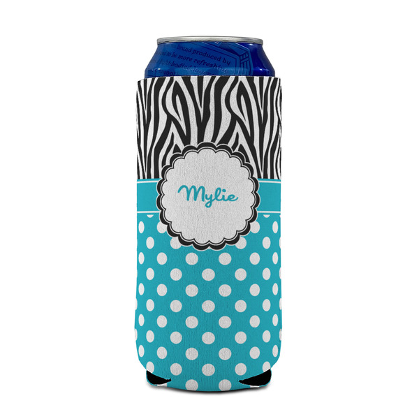Dots & Zebra 16oz Can Sleeve - FRONT (on can)