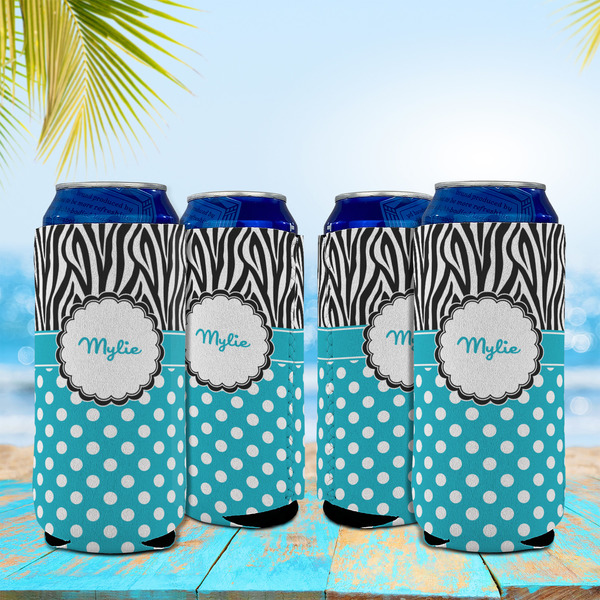 Dots & Zebra 16oz Can Sleeve - Set of 4 - LIFESTYLE
