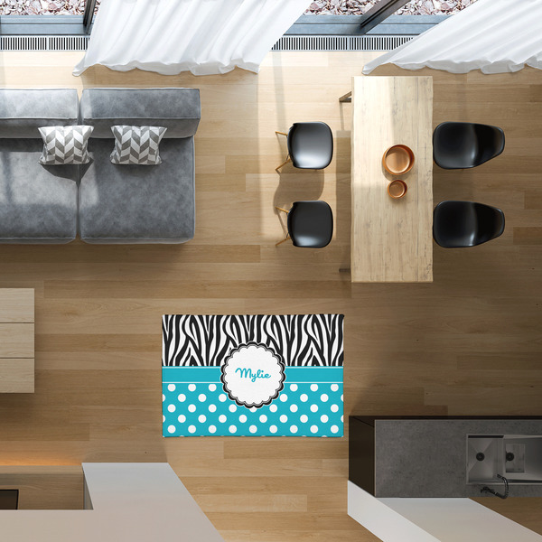 Dots & Zebra 2'x3' Indoor Area Rugs - IN CONTEXT