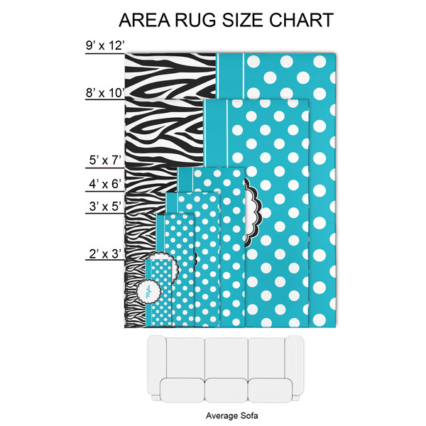 Dots & Zebra 2'x3' Indoor Area Rugs - Size Chart