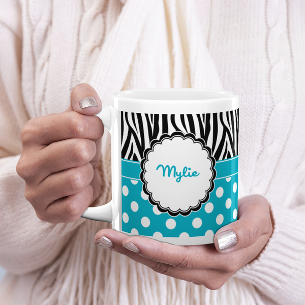Dots & Zebra 20oz Coffee Mug - LIFESTYLE