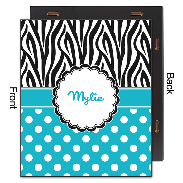 Dots & Zebra 20x24 Wood Print - Front & Back View