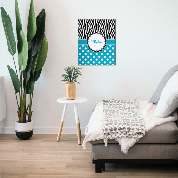 Dots & Zebra 20x24 Wood Print - In Context