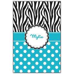 Dots & Zebra Wood Print - 20x30 (Personalized)