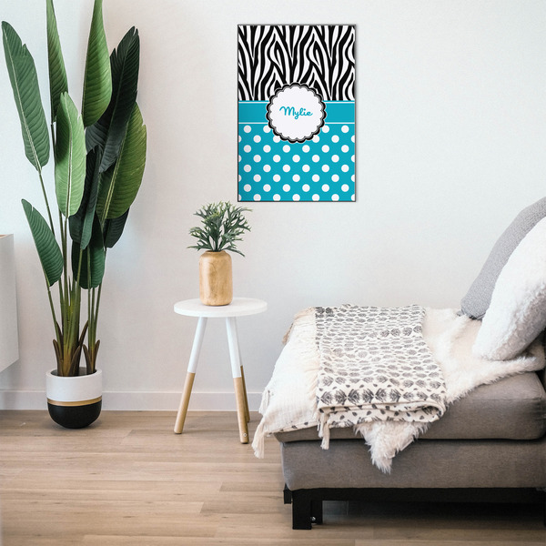 Dots & Zebra 20x30 Wood Print - In Context