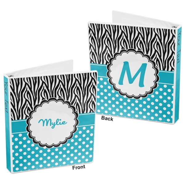 Dots & Zebra 3-Ring Binder Front and Back