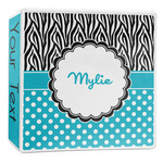 Dots & Zebra 3-Ring Binder - 2 inch (Personalized)