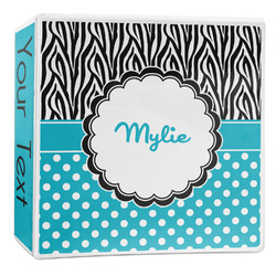 Dots & Zebra 3-Ring Binder - 2 inch (Personalized)