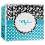 Dots & Zebra 3-Ring Binder - 3 inch (Personalized)