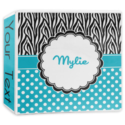 Dots & Zebra 3-Ring Binder - 3 inch (Personalized)