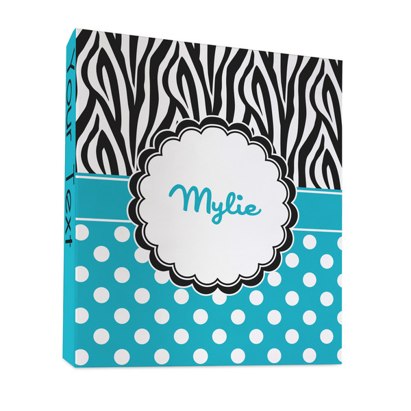 Dots & Zebra 3 Ring Binders - Full Wrap - 1" - FRONT