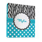 Dots & Zebra 3 Ring Binder - Full Wrap - 1" (Personalized)