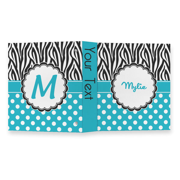 Dots & Zebra 3 Ring Binders - Full Wrap - 1" - OPEN OUTSIDE