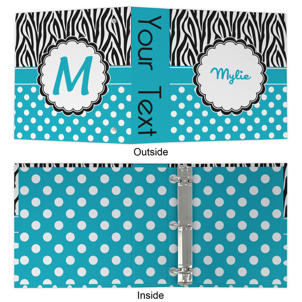Dots & Zebra 3 Ring Binders - Full Wrap - 2" - APPROVAL