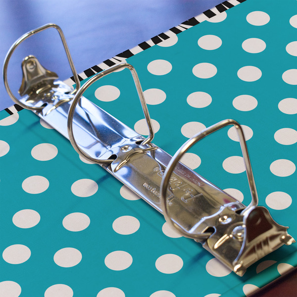 Dots & Zebra 3 Ring Binders - Full Wrap - 2" - DETAIL
