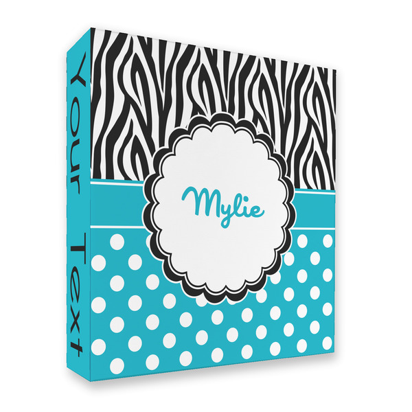 Custom Dots & Zebra 3 Ring Binder - Full Wrap - 2" (Personalized)