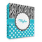 Dots & Zebra 3 Ring Binder - Full Wrap - 2" (Personalized)